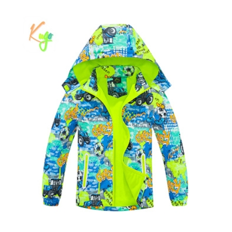 Chlapecká  šusťáková bunda zateplená – traktor a míče