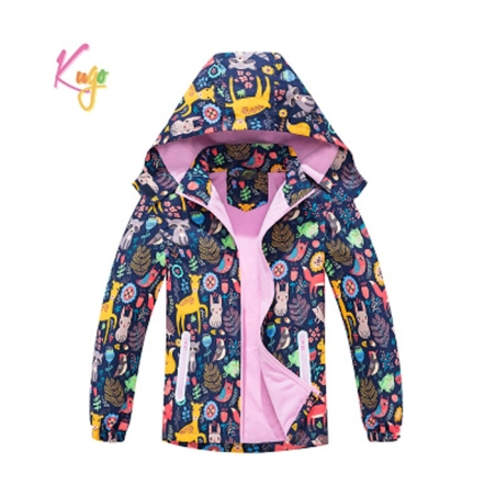 Dívčí šusťáková bunda zateplená – lesní zvířátka