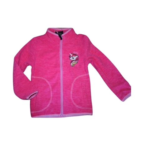 Dívčí fleecová mikina s koníčkem | Hřejivá melírovaná mikina pro holčičky