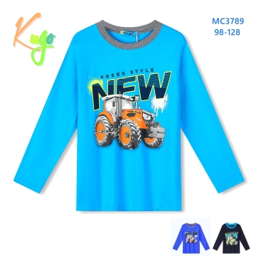 Chlapecké tričko dlouhý rukáv TRAKTOR Kugo modré