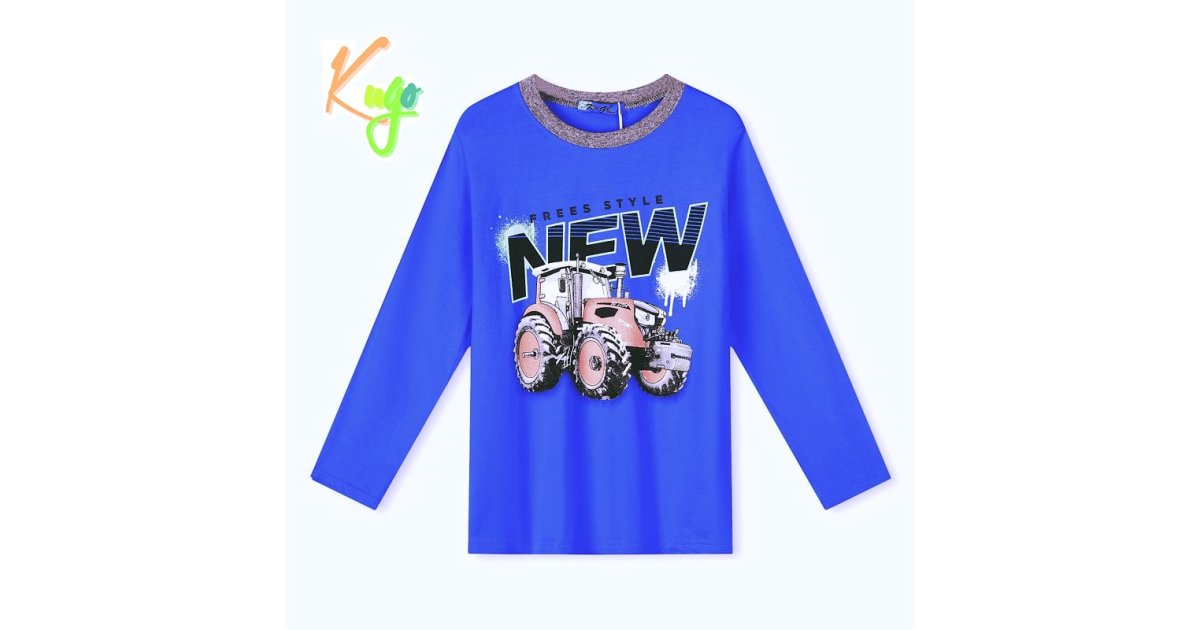 Chlapecké tričko dlouhý rukáv TRAKTOR Kugo modré