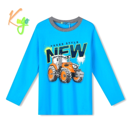 Chlapecké tričko dlouhý rukáv TRAKTOR Kugo  tyrkysové