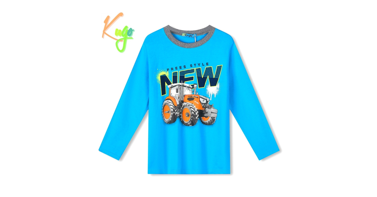 Chlapecké tričko dlouhý rukáv TRAKTOR Kugo  tyrkysové
