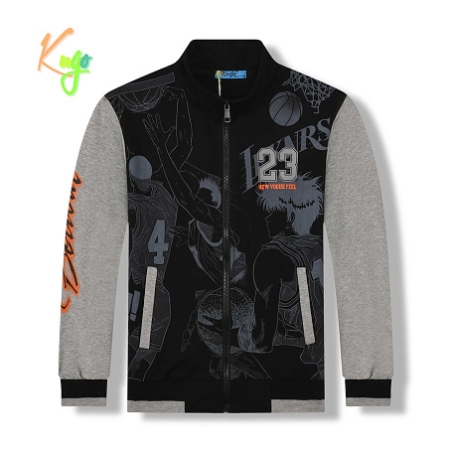 Chlapecká tepláková mikina s komiksovým basketbalovým potiskem