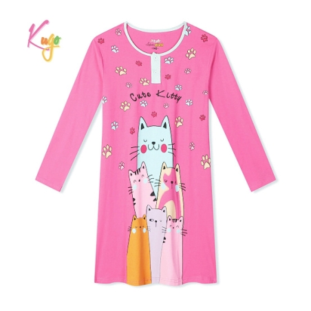 Dětská noční košile bavlněná s kočičkami | Pro holčičky
