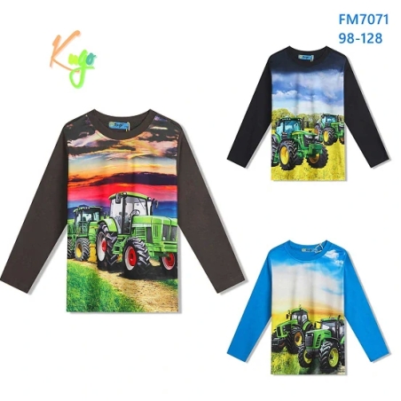 Chlapecké tričko TRAKTOR Kugo dl.rukáv  modré FM7071