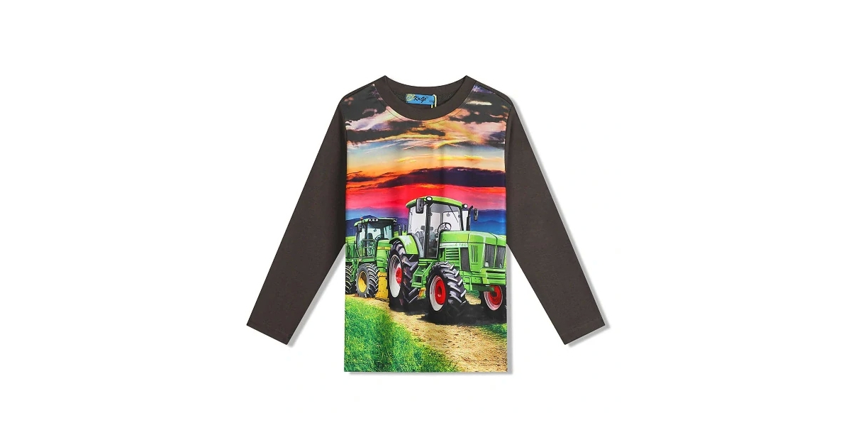 Chlapecké tričko TRAKTOR Kugo dlouhý rukáv FM7071 hnědá