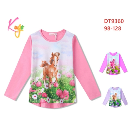 Dívčí tričko Kugo koníček - hříbě fialová DT9360