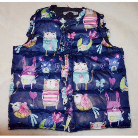 Dívčí zateplená vesta vestička - zvířátka