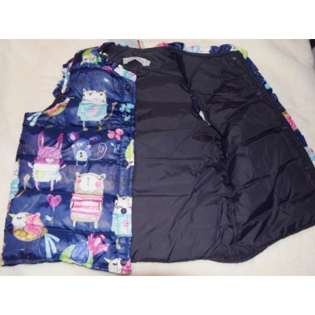 Dívčí zateplená vesta vestička - zvířátka