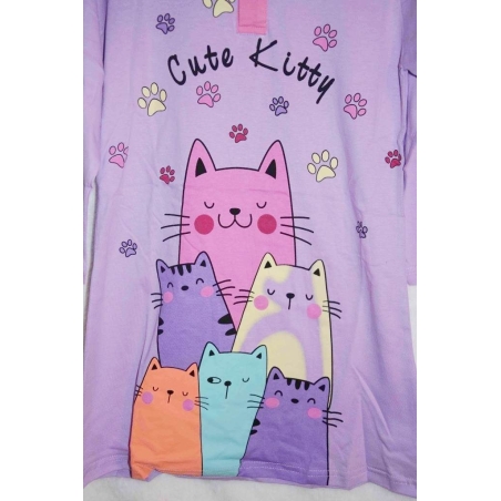 Dětská noční košile bavlněná s kočičkami | Pro holčičky