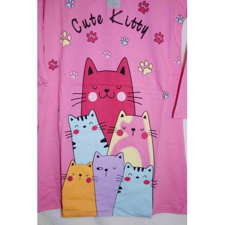 Dětská noční košile bavlněná s kočičkami | Pro holčičky