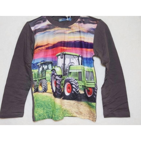 Chlapecké tričko TRAKTOR Kugo dlouhý rukáv FM7071 hnědá
