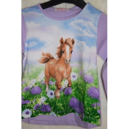 Dívčí tričko Kugo koníček - hříbě fialová DT9360