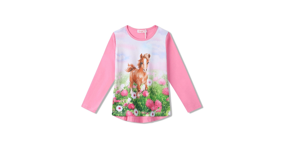 Dívčí tričko Kugo koníček - hříbě růžová DT9360