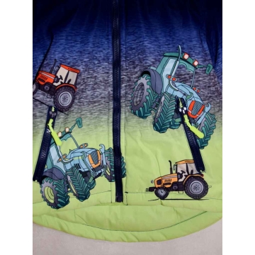 Chlapecká zimní bunda s kožíškem – motiv Traktory | Teplá