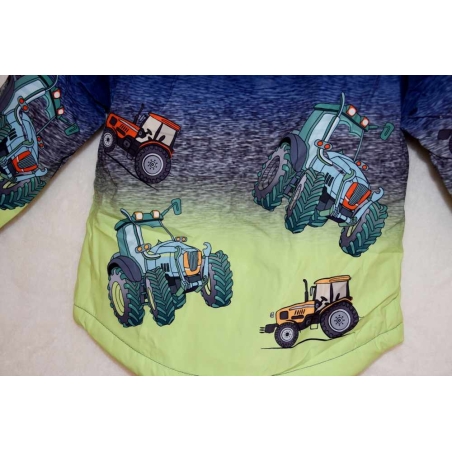 Chlapecká zimní bunda s kožíškem – motiv Traktory | Teplá