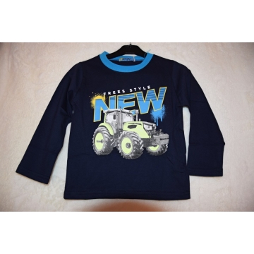 Chlapecké tričko dlouhý rukáv TRAKTOR Kugo  tm.modrá