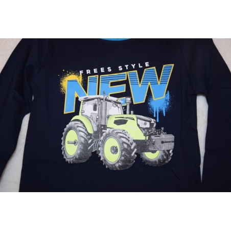 Chlapecké tričko dlouhý rukáv TRAKTOR Kugo  tm.modrá