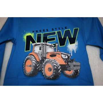 Chlapecké tričko dl. rukáv TRAKTOR Kugo MC3789 tyrkysové