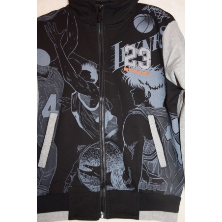 Chlapecká tepláková mikina s komiksovým basketbalovým potiskem