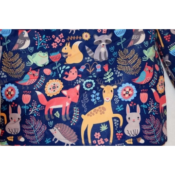 Dívčí šusťáková bunda zateplená – lesní zvířátka