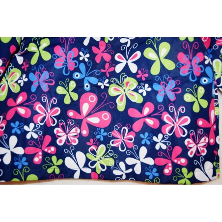 Dívčí šusťáková bunda zateplená motiv barevných motýlků