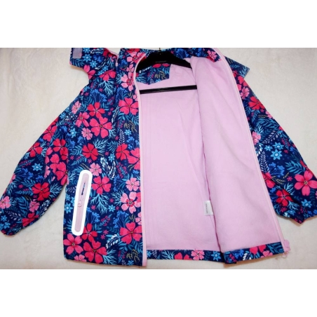 Dívčí šusťáková bunda zateplená motiv kytiček