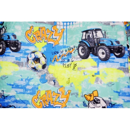 Chlapecká  šusťáková bunda zateplená – traktor a míče