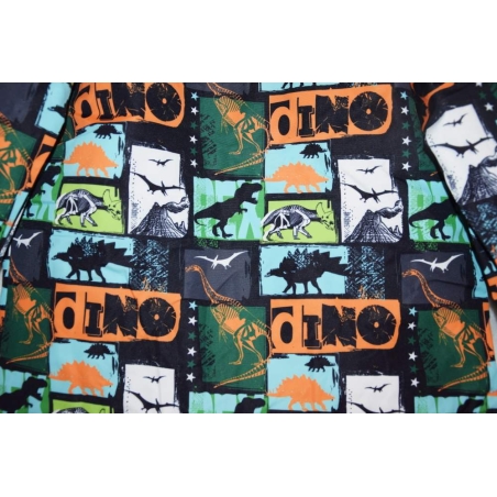 Chlapecká šusťáková bunda zateplená s dinosaury na jaro a podzim