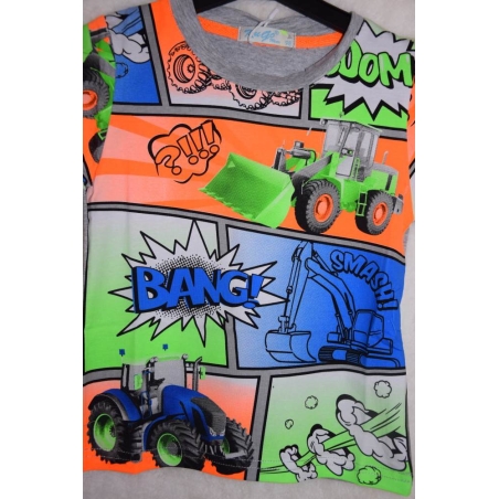 Chlapecké tričko Kugo krátký rukáv traktor šedé