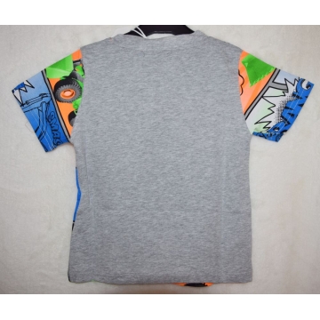 Chlapecké tričko Kugo krátký rukáv traktor šedé