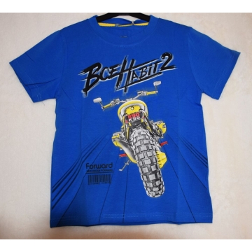 Chlapecké tričko krátký rukáv Kugo modrá motorka HC0703