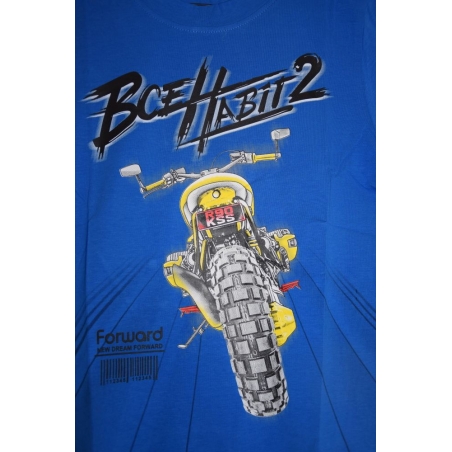 Chlapecké tričko krátký rukáv Kugo modrá motorka HC0703