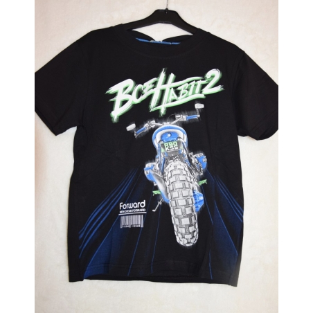 Chlapecké tričko krátký rukáv Kugo černé motorka HC0703