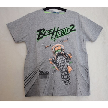 Chlapecké tričko krátký rukáv Kugo šedé motorka HC0703