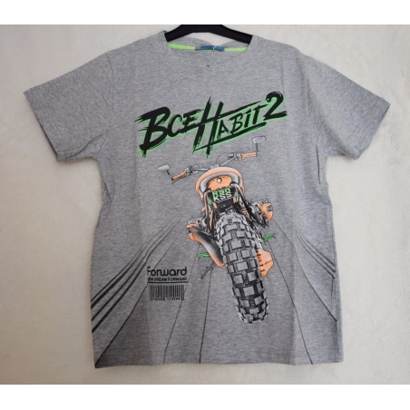 Chlapecké tričko krátký rukáv Kugo šedé motorka HC0703