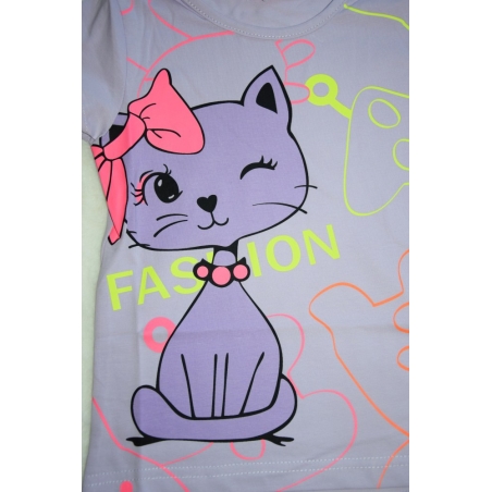 Dívčí letní tričko Kugo KOČKA FC1058 fialová