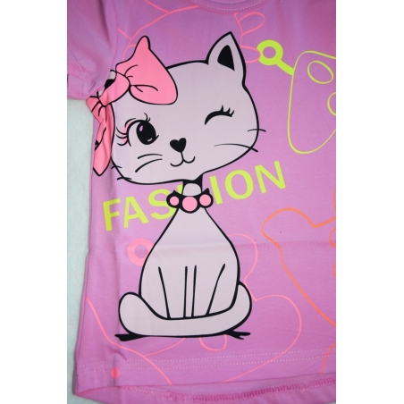 Dívčí tričko Kugo KOČKA  FC1058 růžová