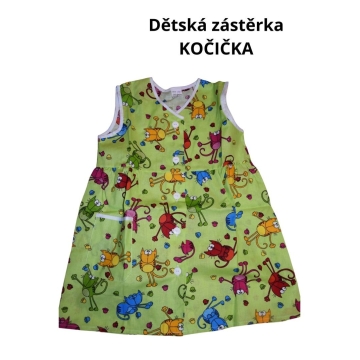 Dětská zástěrka na knoflíčky -  kočky