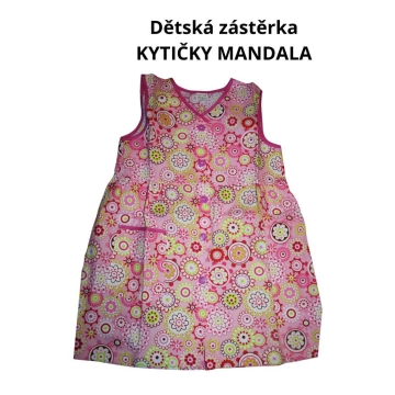 Dětská zástěrka do školky - kytičky / mandala