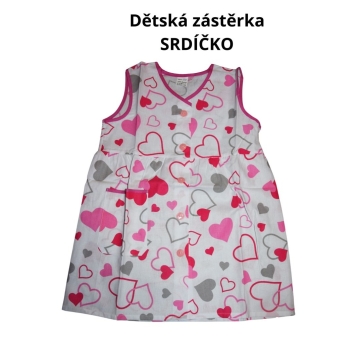 Dětská zástěrka do školky - srdíčka