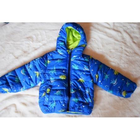 Chlapecká zimní prošívaná bunda | Teplá a pohodlná motiv dinosaurus