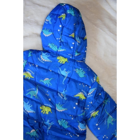 Chlapecká zimní prošívaná bunda | Teplá a pohodlná motiv dinosaurus