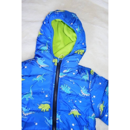 Chlapecká zimní prošívaná bunda | Teplá a pohodlná motiv dinosaurus