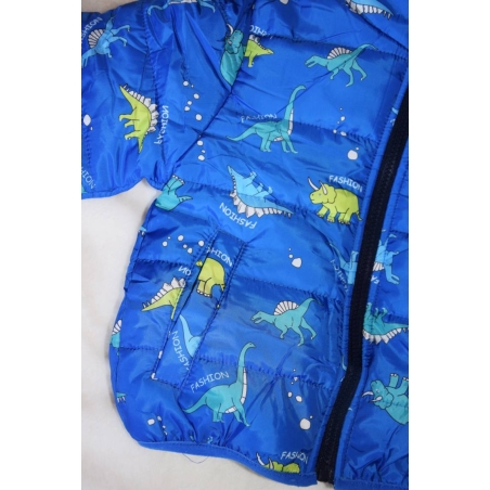 Chlapecká zimní prošívaná bunda | Teplá a pohodlná motiv dinosaurus