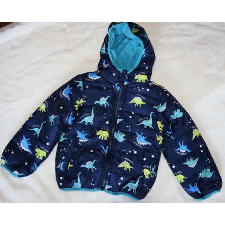 Chlapecká zimní prošívaná bunda | Teplá a pohodlná motiv dinosaurus