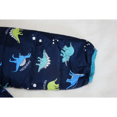 Chlapecká zimní prošívaná bunda | Teplá a pohodlná motiv dinosaurus