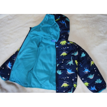 Chlapecká zimní prošívaná bunda | Teplá a pohodlná motiv dinosaurus