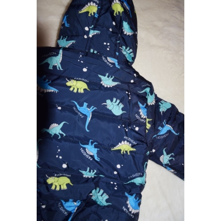 Chlapecká zimní prošívaná bunda | Teplá a pohodlná motiv dinosaurus